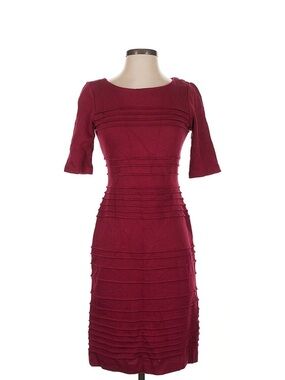 Maggy London Wine-Red Pintuck Sheath Dress